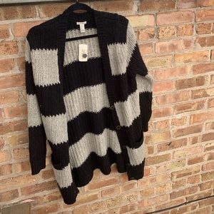 new f21 striped cardigan